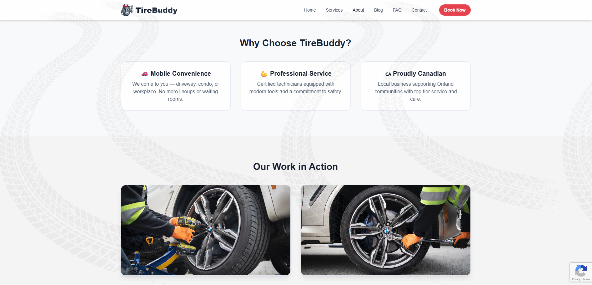 TireBuddy website secondary page